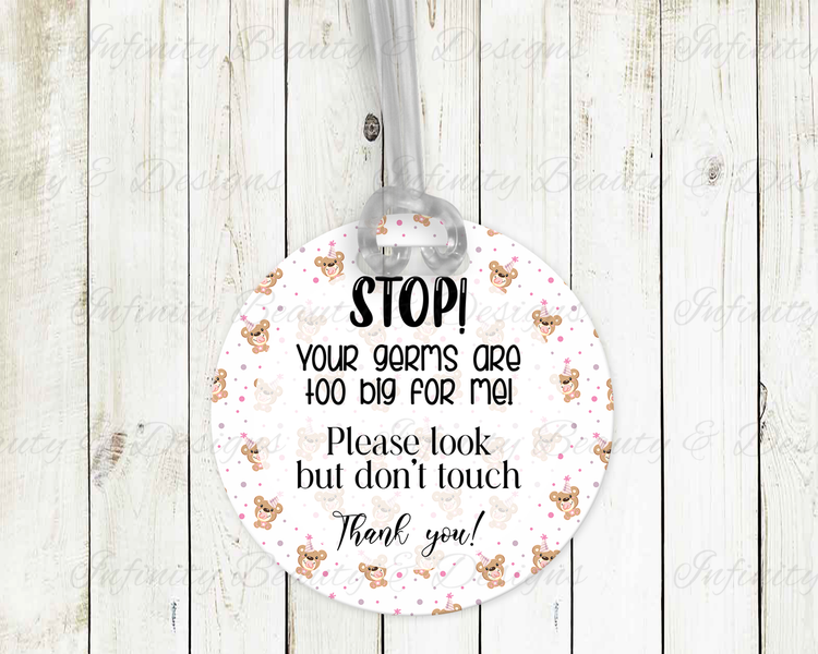 STOP! Please Don't Touch Pram Tag - Assorted Designs