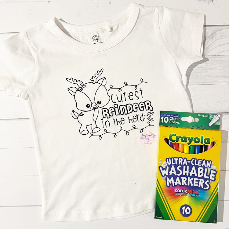 Christmas Colouring Tees - Assorted Designs