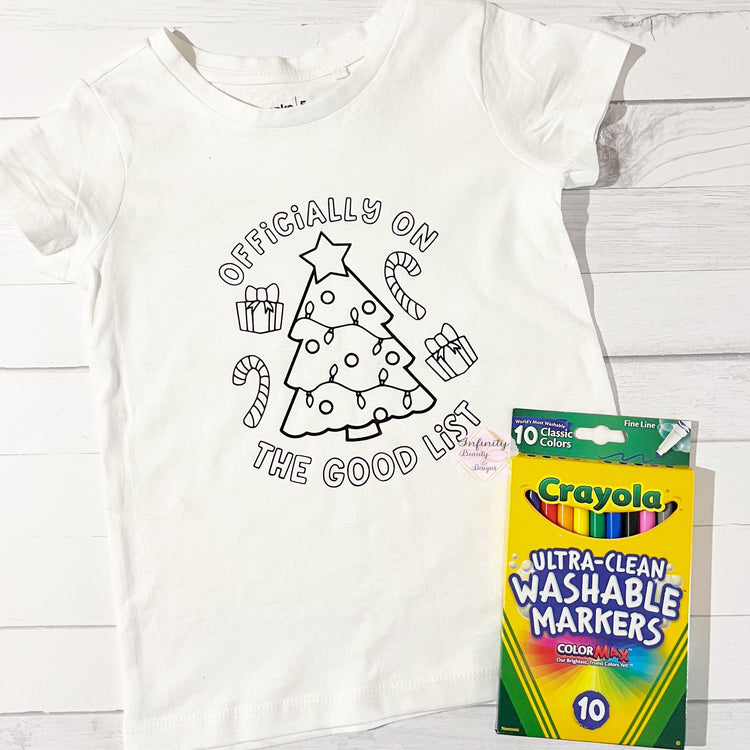 Christmas Colouring Tees - Assorted Designs