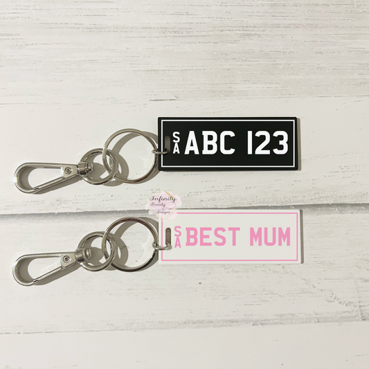 Acrylic Number Plate Keyring