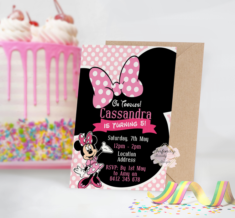 Minnie Mouse - Light Pink Invitation