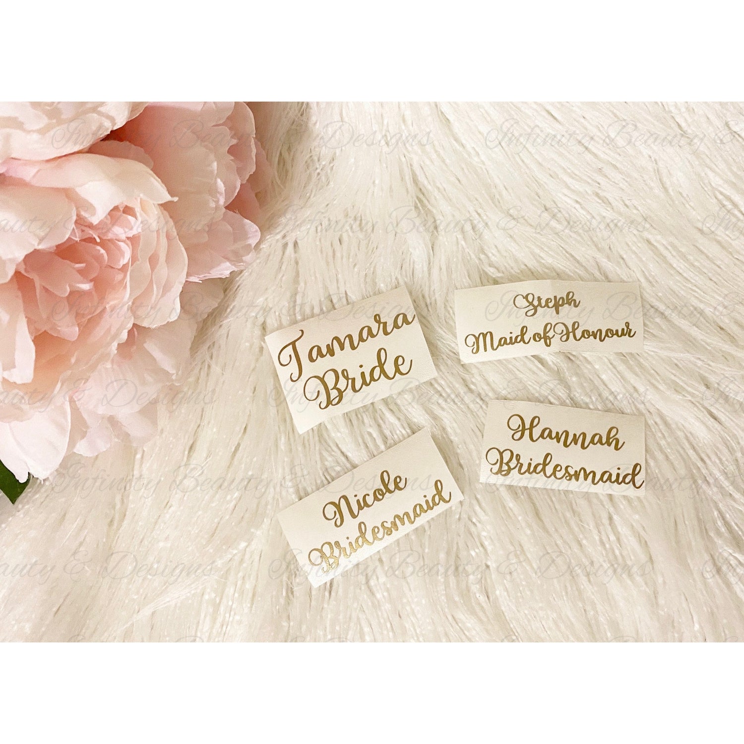 Bridal Party Glass Decals-Infinity Beauty & Designs
