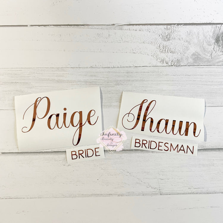 Bridal Party Glass Decals