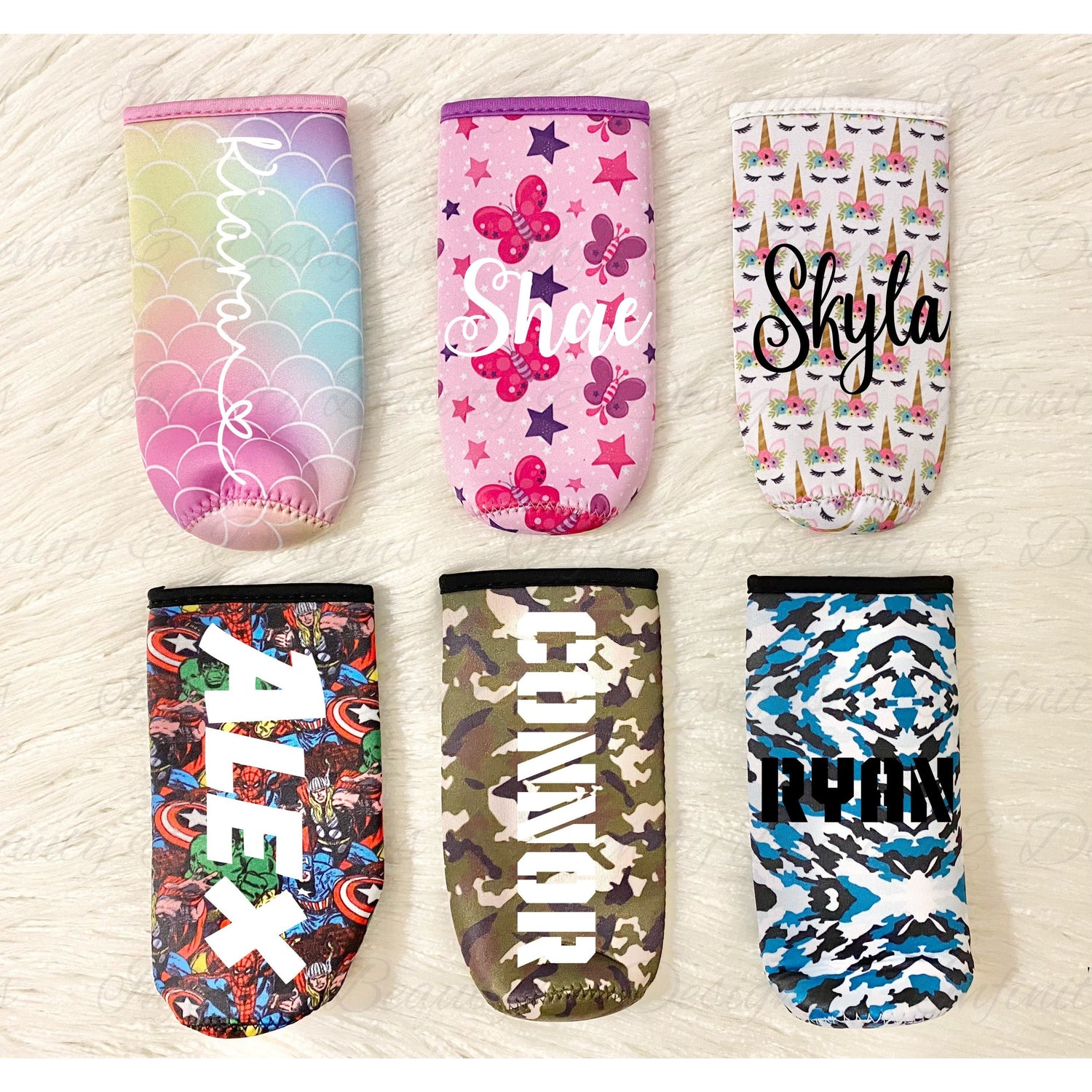 Personalised Bottle Cooler - Patterned-Infinity Beauty & Designs