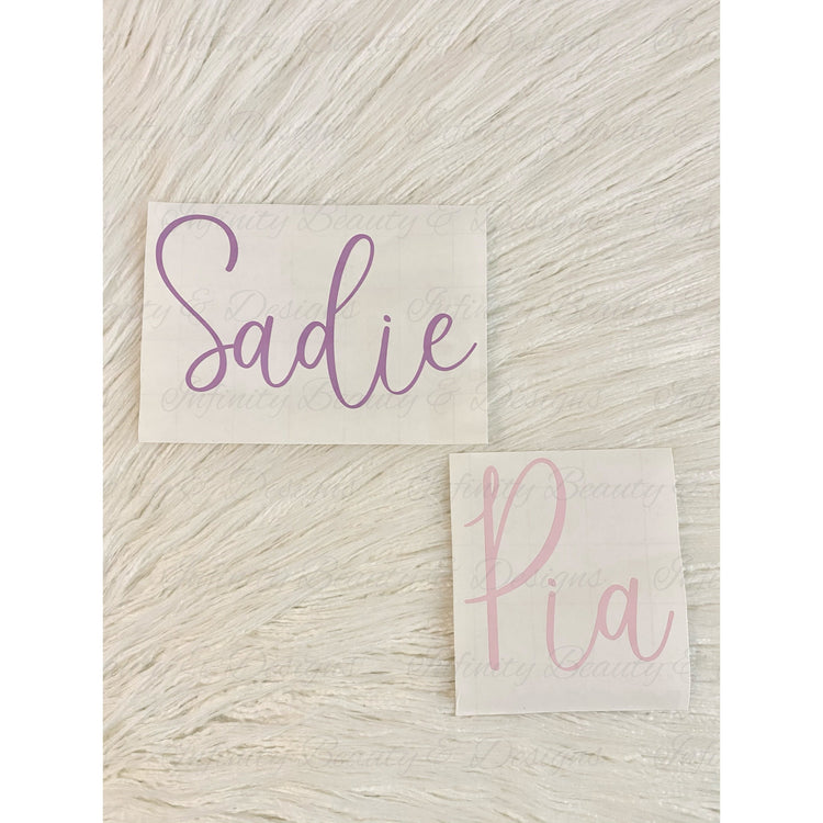 Personalised Name Decals-Infinity Beauty & Designs