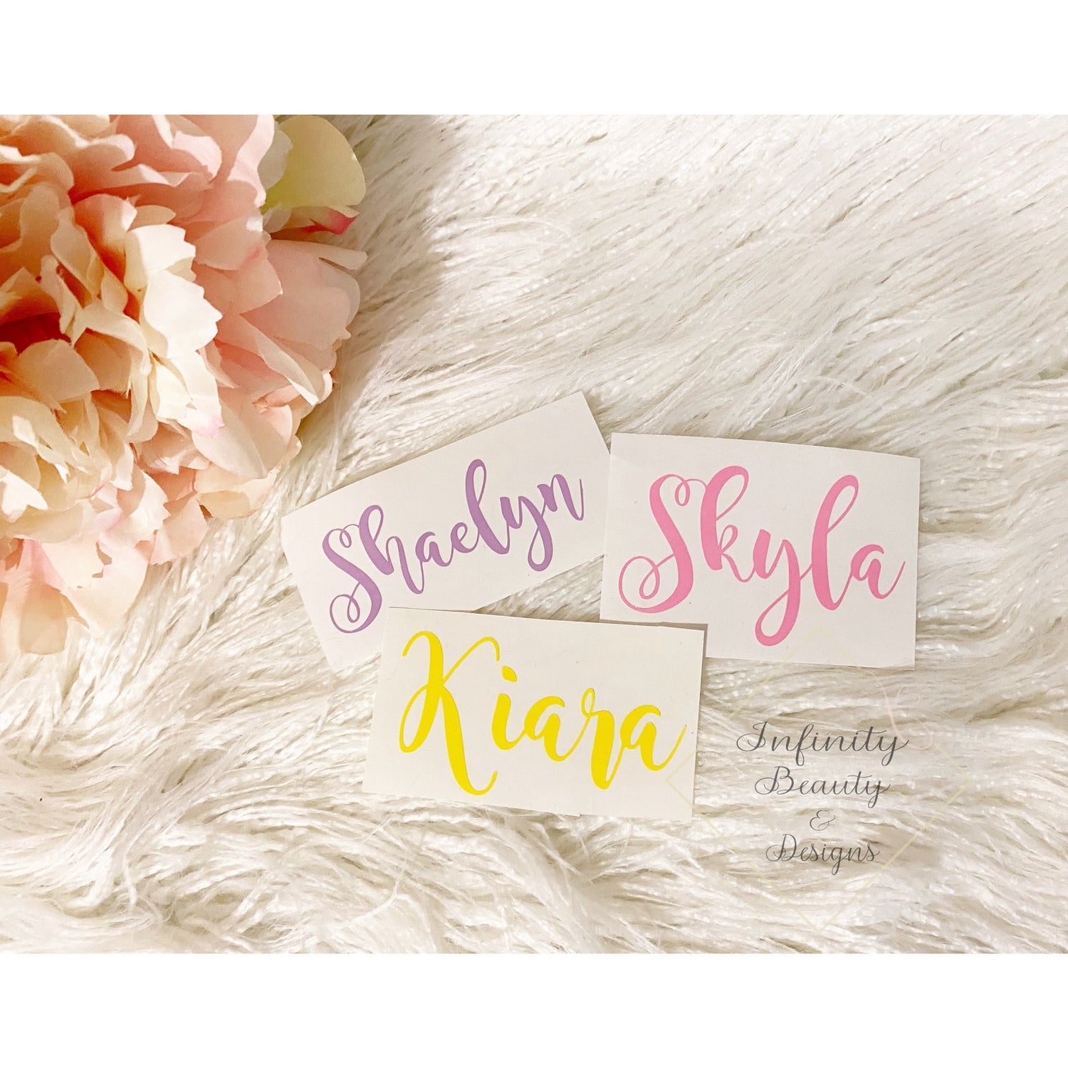 Personalised Name Decals-Infinity Beauty & Designs
