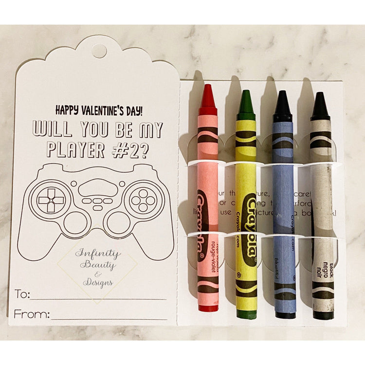 Valentine's Day Colouring Cards with Crayons-Infinity Beauty & Designs